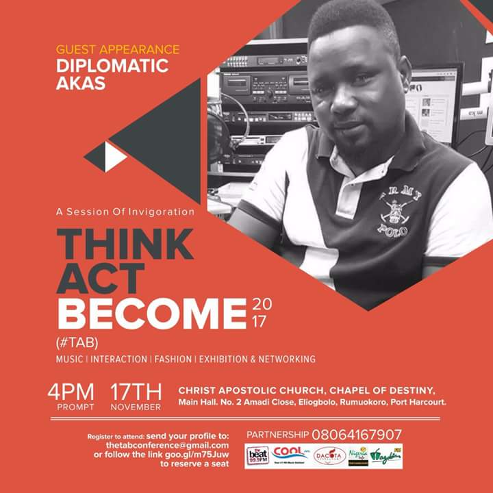 phsabithetin's tweet photo. THINK | ACT | BECOME
Its a session of Invigoration

Happening Today from 4pm at CAC,  Eliogbolo #PortHarcourt 

Enquiries: @host_mayowa https://t.co/T2lvTkaAHK