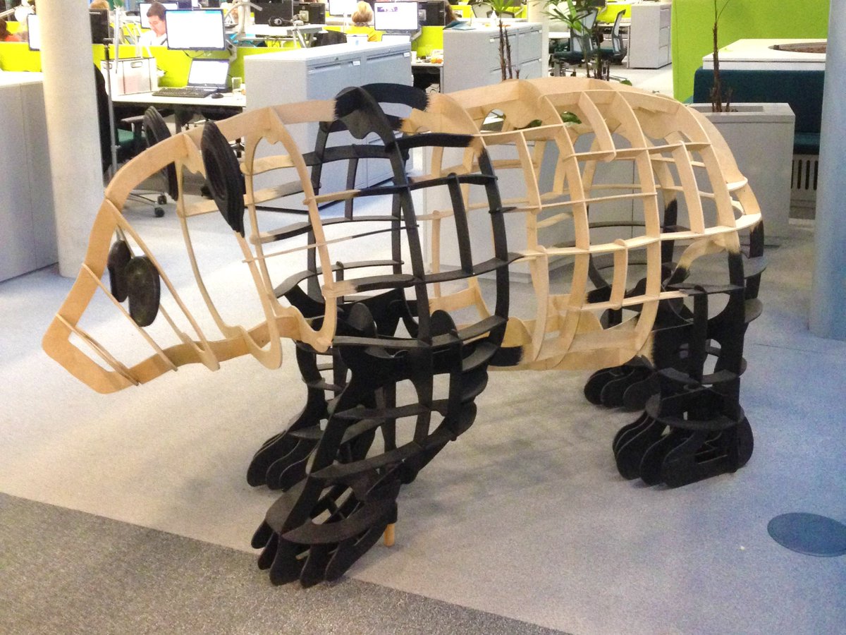 OceeDesign's tweet photo. Another very interesting office visit #workplaceweek17... Love the wooden Panda! @WWF https://t.co/bmjHOnySJE
