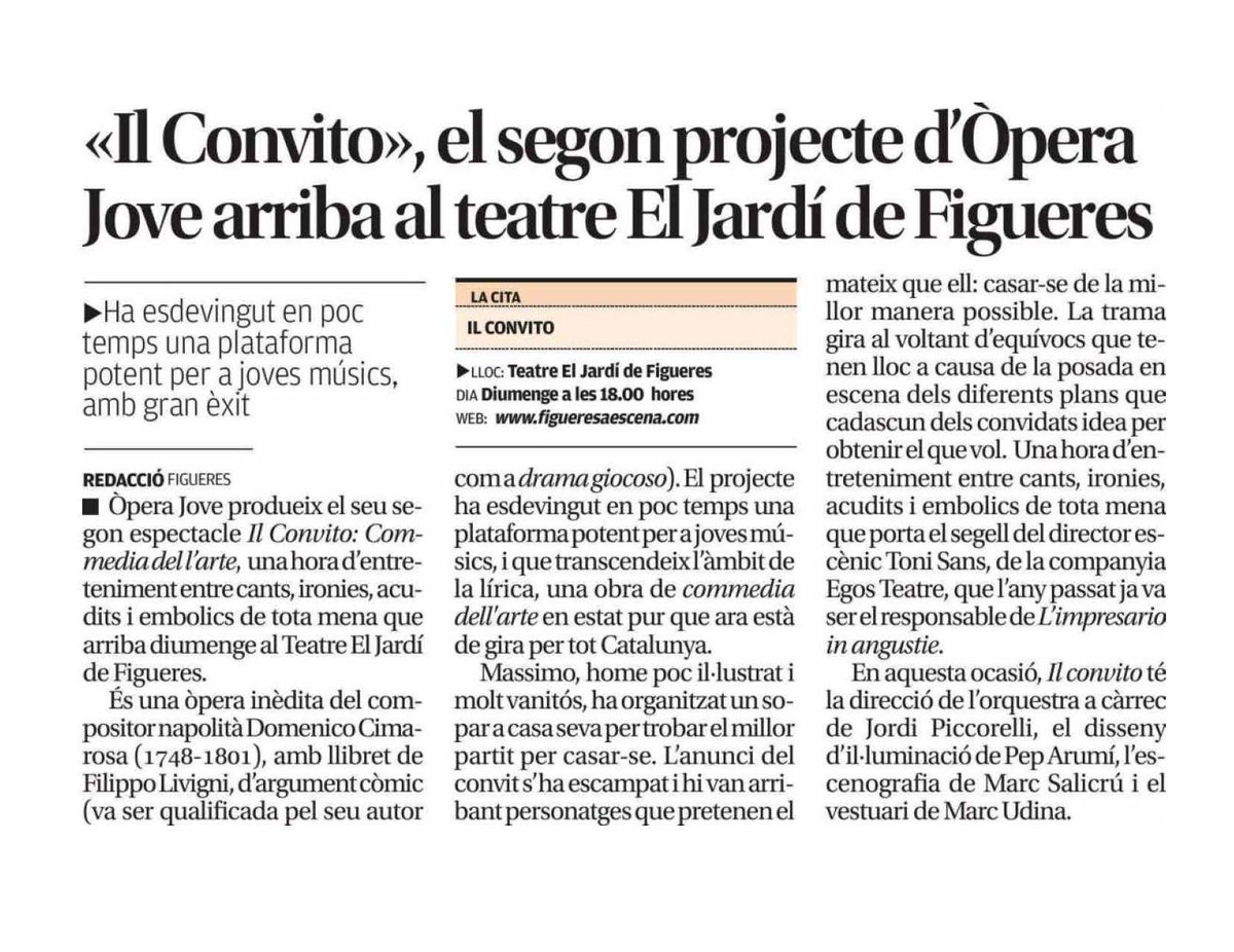 figueresaescena's tweet photo. [PREMSA 📰] @emporda_info i el @DiariHoraNova parlen de les propostes escèniques d'aquesta setmana! Doneu-hi un cop d'ull i ompliu els forats de l'agenda! Avui teatre amb #DansadeMort al Jardí i #jazz a Caputxins 😜⬇ https://t.co/POcOgKoBu1