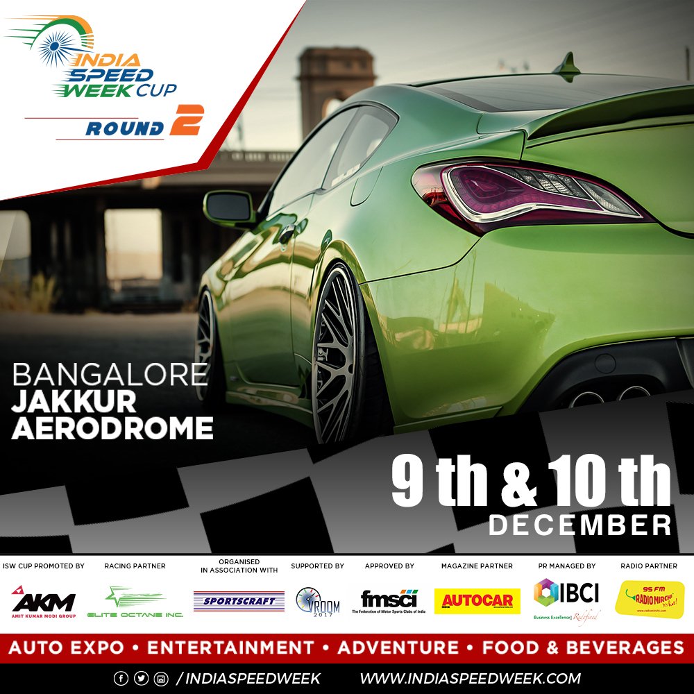 indiaspeedweek's tweet photo. If you love racing, #IndiaSpeedWeekRound2 is the place for you!
Head to Jakkur Aerodrome, Bangalore on 9th & 10th December to feel the rush. https://t.co/b2Isa3gGfy