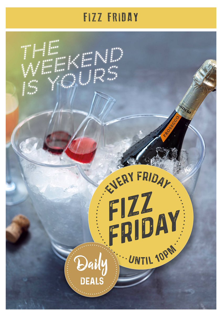 Friyay!! Celebrate your weekend with bottles of Prosecco for £13... available untill 10pm🍸✨🍸 #fizzfriday #friyay #fridayfeeling