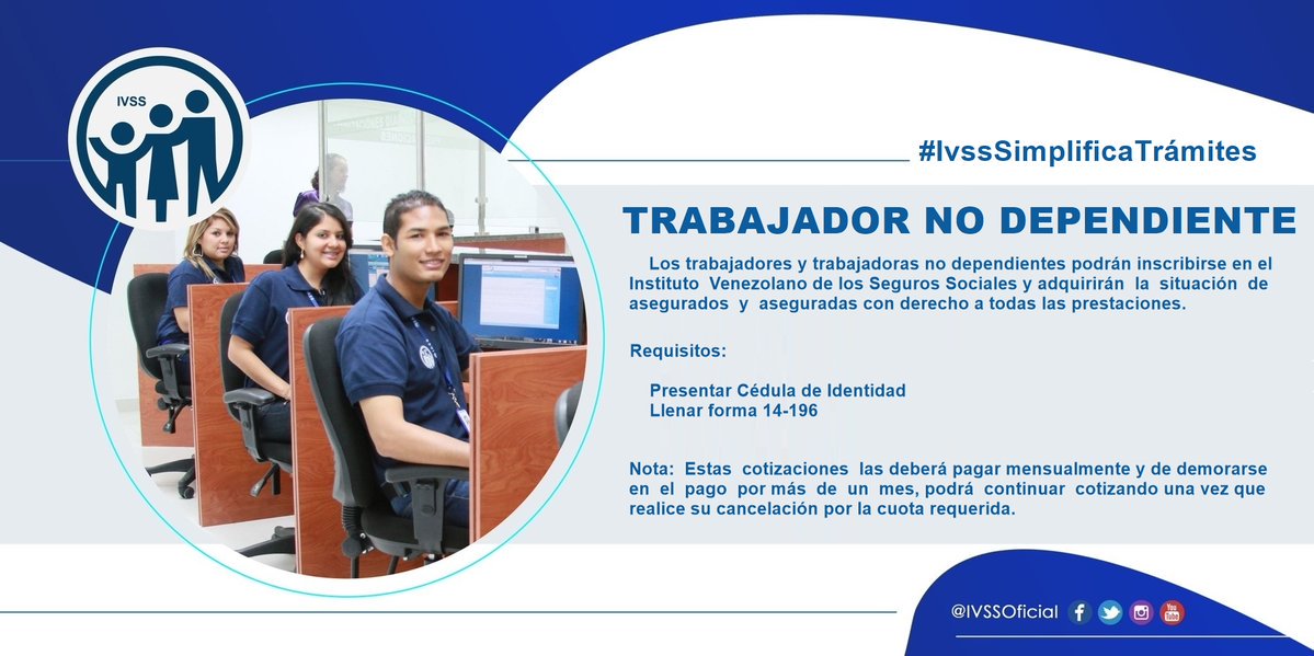 ambjatemreyes's tweet photo. ¿Trabajas por cuenta propia? Nunca te inscribiste en el #IVSS, ahora puedes, aquí te dejamos los requisitos. #IvssSimplificaTramite https://t.co/uXF0kP26Sc