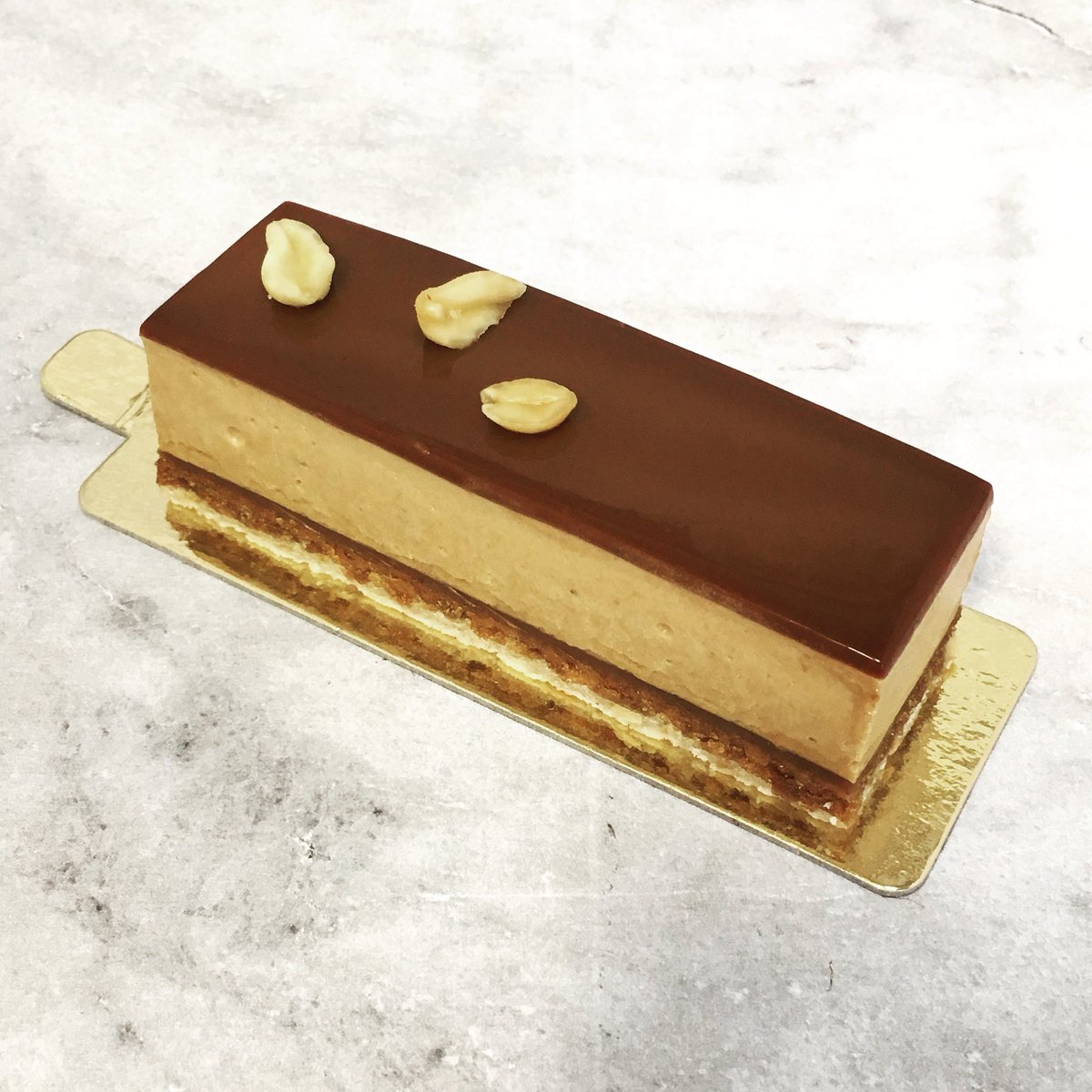 marcbakeryltd's tweet photo. Peanut mousse cake. Delicious! #patisserie #cake #peanut #delicious #mousse #chef #london https://t.co/8IEIus39kU