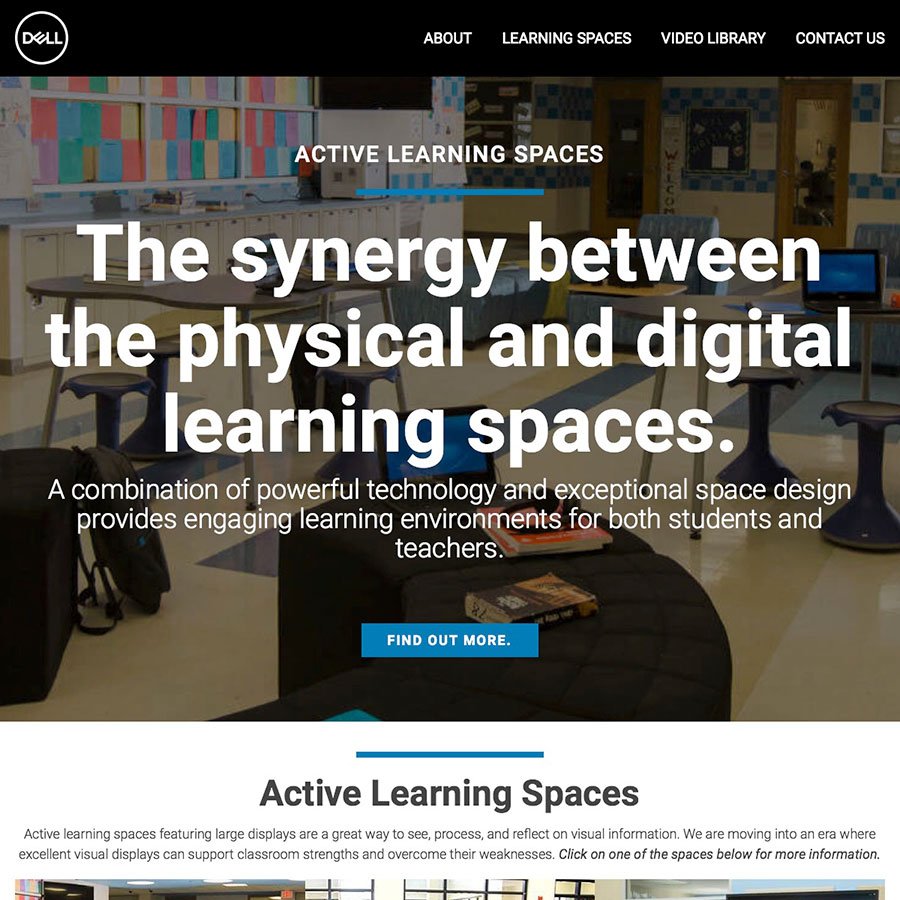 mwehrenberg's tweet photo. Had the pleasure of getting to work on a project with fellow Drury University alumni, Dr. Robert Dillon for DELL Inc. to promote their solutions for Active Learning Spaces. The site is live at https://t.co/L7i0dprRX1 #ActiveLearningSpaces #DruryNetwork #WebDesign #DigitalLearning https://t.co/6MtCXzb5bA