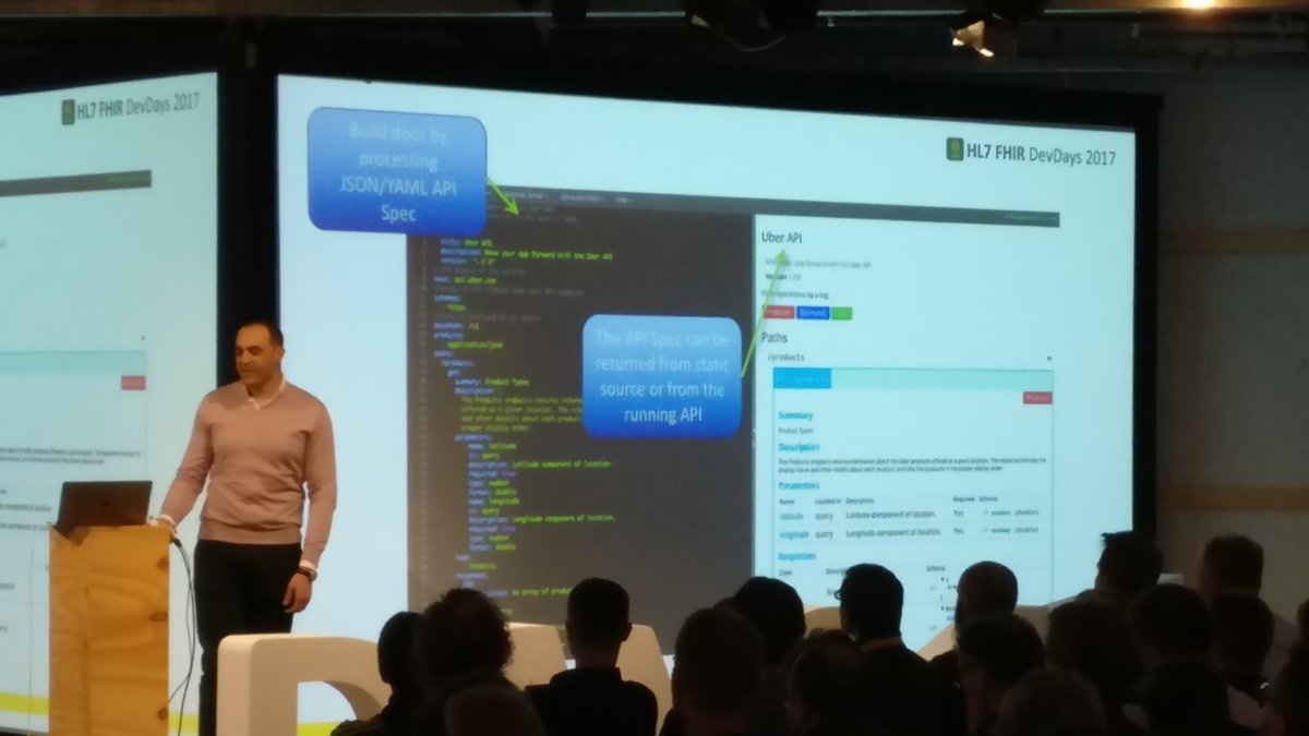 mlmvisser's tweet photo. Keynote session about Vendor Neutral APIs by Mo Alkady #fhirdevdays17 https://t.co/bALHrXZc3Z