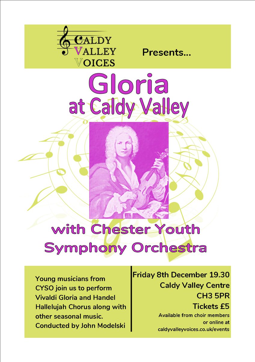 cvalleyvoices's tweet photo. Tickets for our Christmas performance of Vivaldi Gloria with @ChesterYSO are now on sale on our choir events page https://t.co/8q6e5473hj
#gacv #chestertweets #chestermusic @Chester_music https://t.co/KJKCQLSnjp