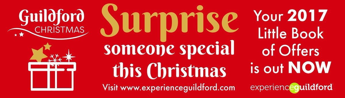 ExperienceGford's tweet photo. Have you got your #LittleBookofOffers Christmas voucher book yet? Pick yours up from @GuildfordTIC or participating retailers: https://t.co/H3yYNI00NK https://t.co/JGm2GaZ5rE