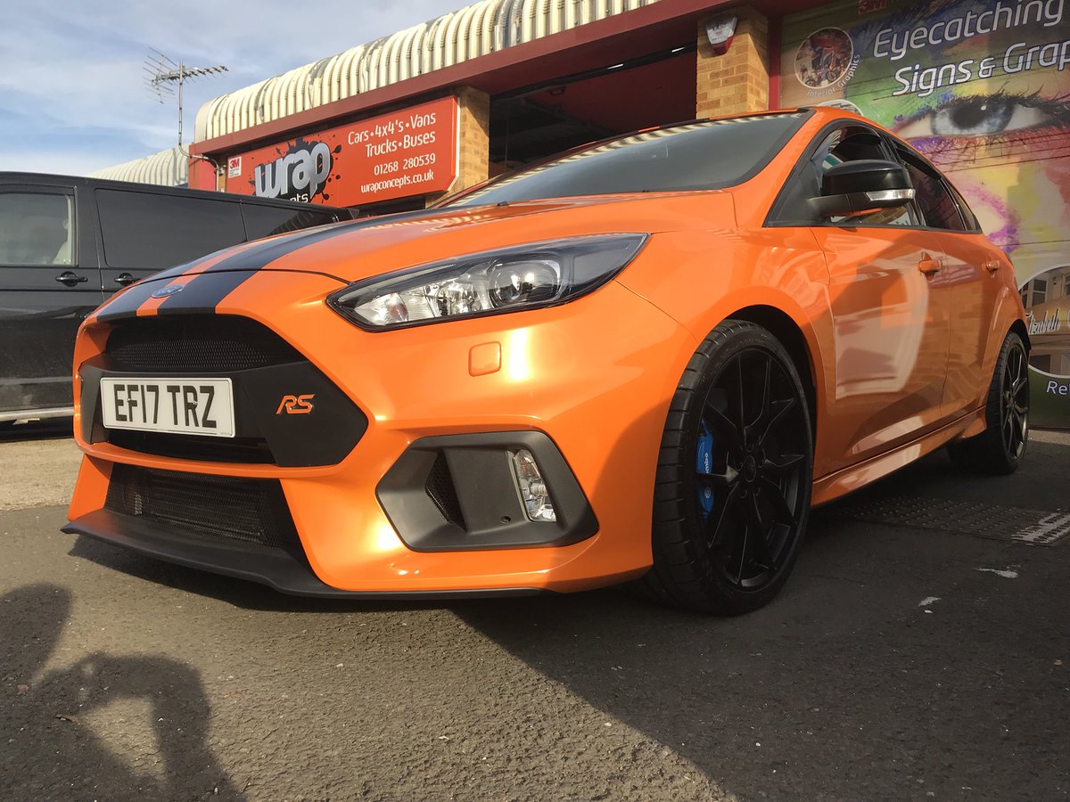 #focusRS wrapped metallic orange with satin black stripes