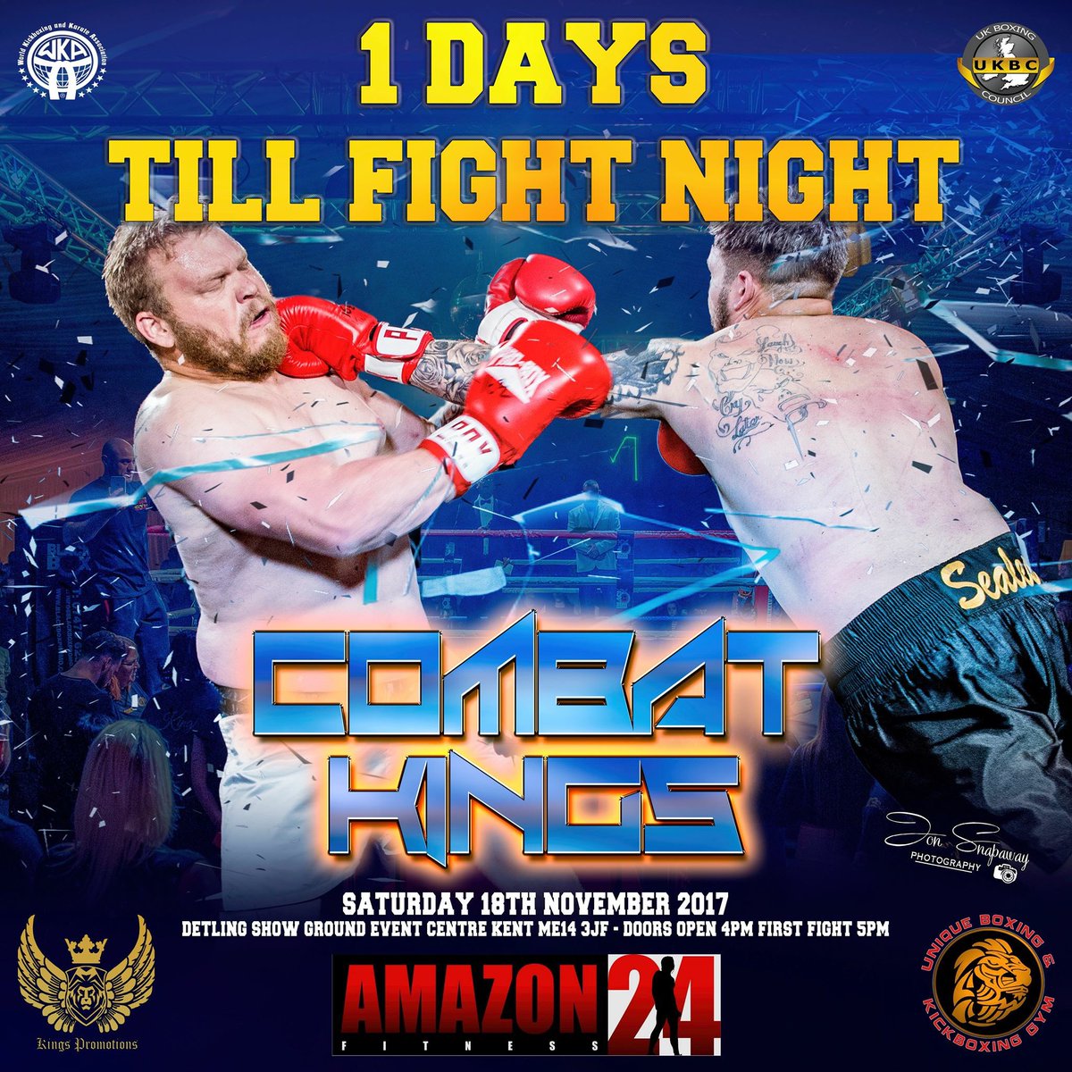 Kenteventcentre's tweet photo. Just one more day until @KingsPromoKent join us for their #combatkings fight night! @matt1unique #fridayfeeling https://t.co/GFB4p4PoEC