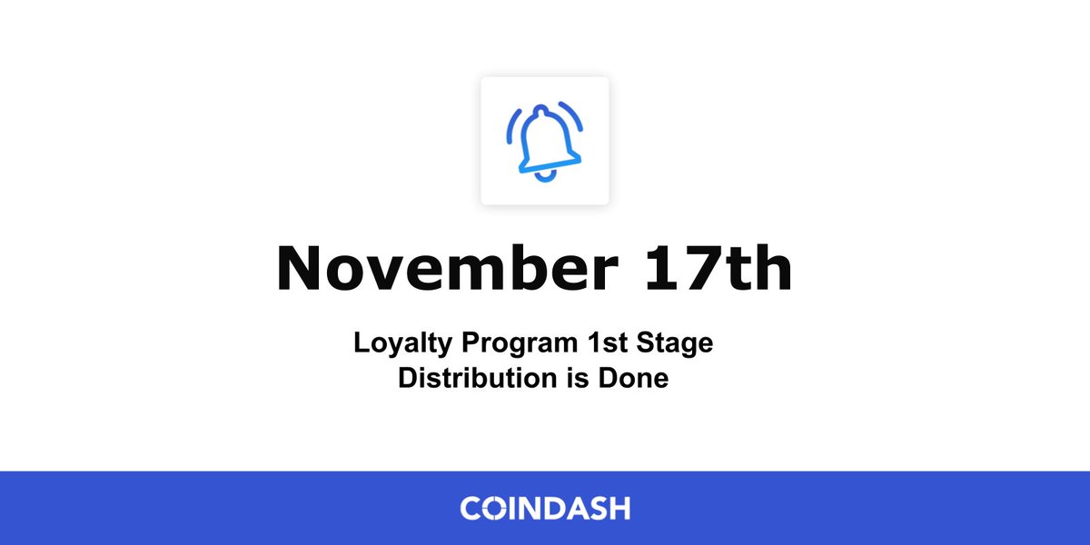 Our Loyalty Program 1st Stage CDTs distribution is now done. See you again at stage 2! $cdt