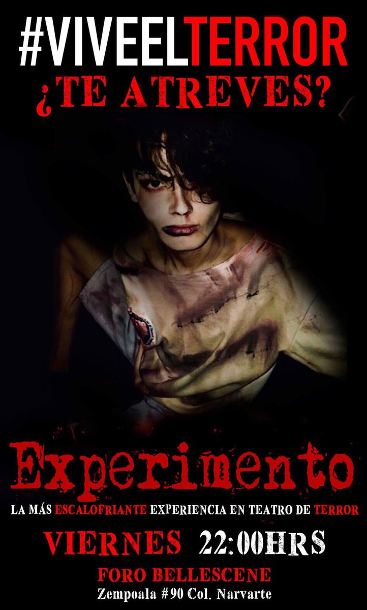 experimentomx's tweet photo. 💉HOY💉
#ViveElTerror a las 22:00hrs en el @ForoBellescene 
Boletos en taquilla y @boletopolis https://t.co/tqzld9jFwS