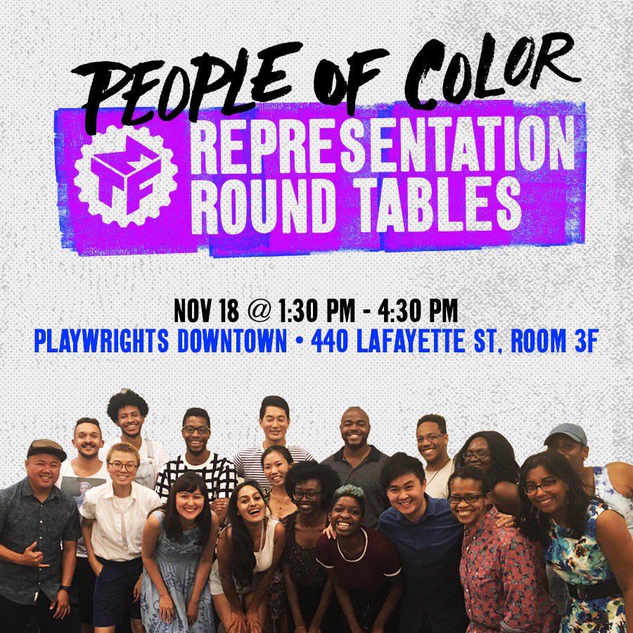 MTFmusicals's tweet photo. Started in September and now we’re here… The last meeting of the POC Representation Round Table before the end of 2017 is tomorrow at 1:30pm - don’t forget to #RSVP at https://t.co/R7iFoiCUVO! #POCWriters #MTFRoundTable #SaturdayShare #MTFRepresent #MTFYear4 https://t.co/99TQEXRIL4