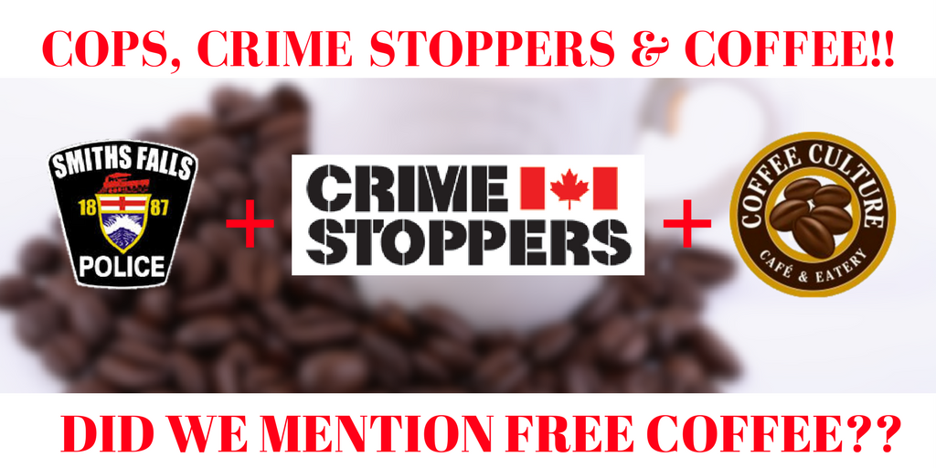 CrimeStoppersSF's tweet photo. Brace yourselves #SmithsFalls...
...not only is that #FridayFeeling starting to set in...
...but you also know there is FREE COFFEE ☕️coming on Sunday morning!!
(does it get any better?)

Don't forget to drop in to Coffee Culture 09.19 from 8-11AM
See you there!! https://t.co/NgWcihkGo0