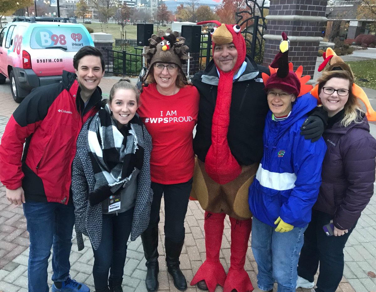 If we can wear fine head dresses like this, you can come donate turkeys and canned goods to support Open Door’s Turkey Drive TODAY! West of <a href="/WaterWalk_ICT/">Wichita WaterWalk</a> downtown, 7:30-9am! #WPSproud