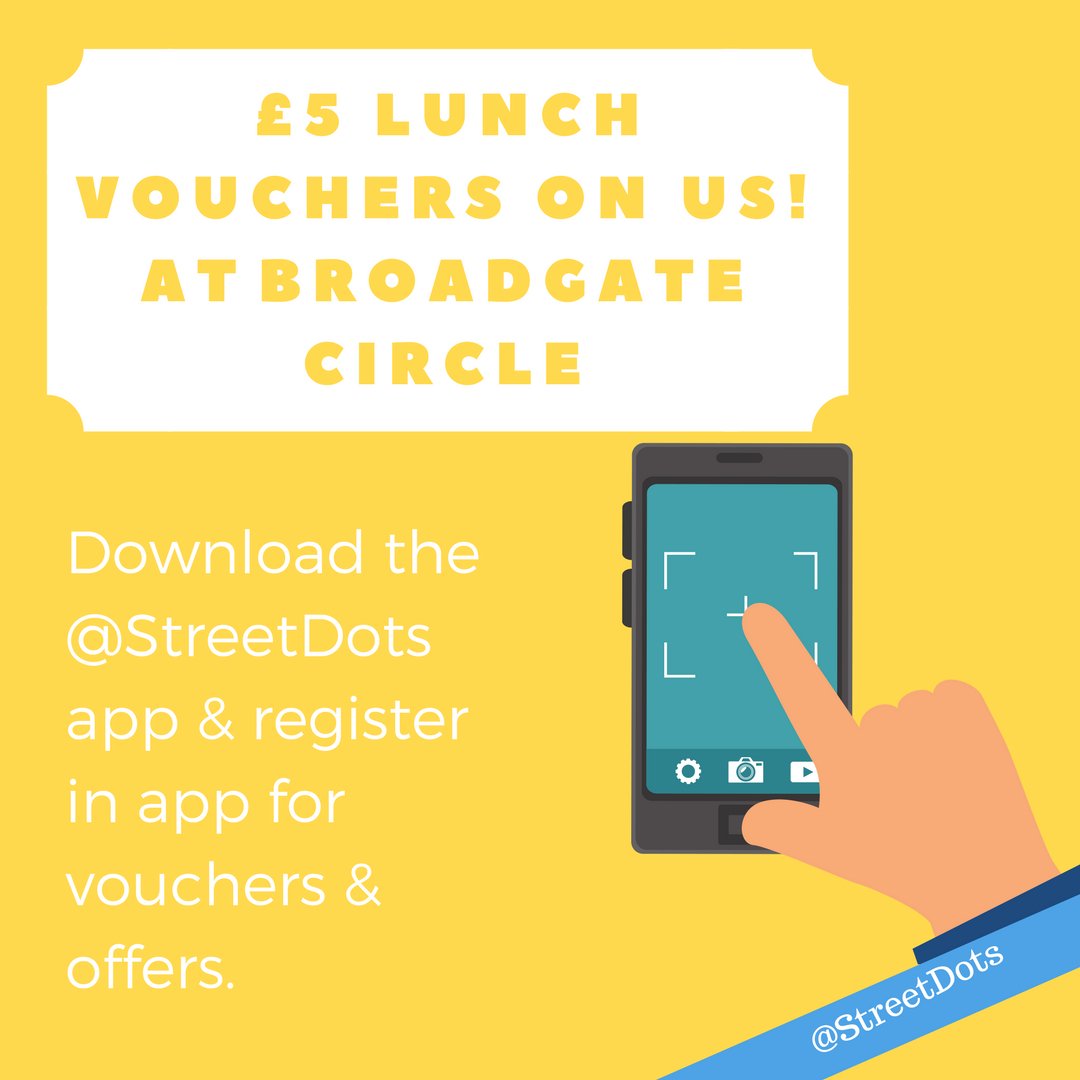 If you've not downloaded the #streetdots app yet make sure you do! Next week we're dropping a load of lunch vouchers on there for <a href="/BroadgateLondon/">Broadgate London</a> so register in app for those #lunchonus #broadgatecircle