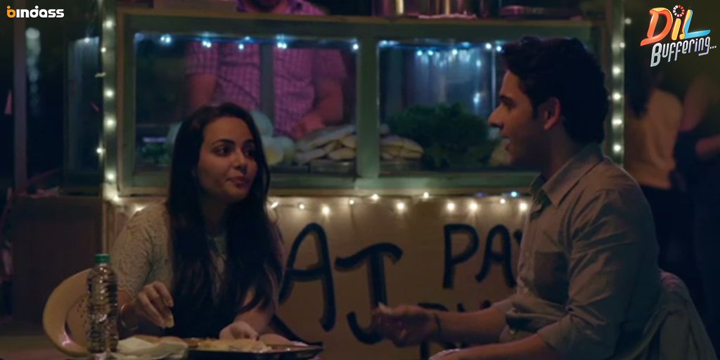bindasstv's tweet photo. A lot can happen over Pav Bhaji ;) Will Dhruv pass Abby’s test? Tune in to #DilBuffering to find out. #RomanceInProgress https://t.co/wQvRh6Zhbn
