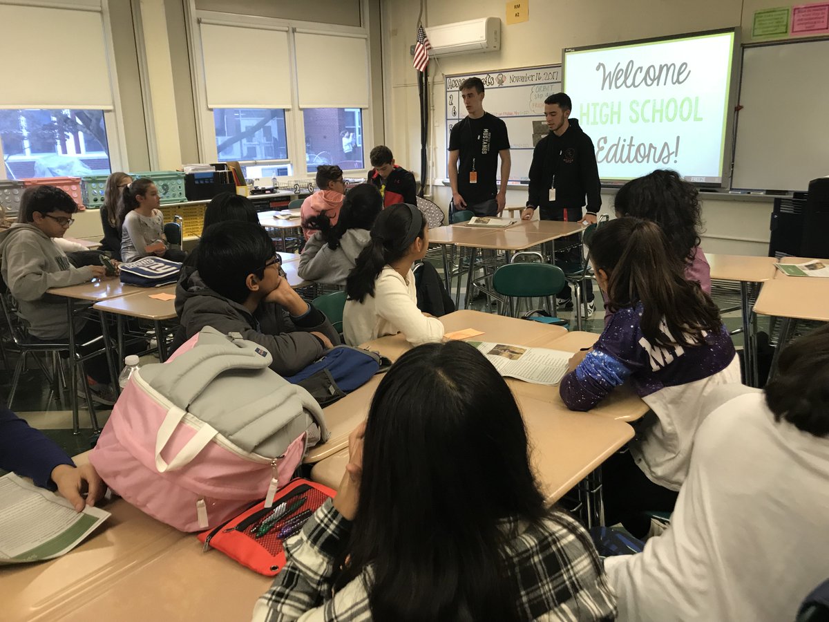 LazarMTPS's tweet photo. #Lazar Newspaper Club had a special visit yesterday from #MTHS newspaper editors, Michael Touma and Kurt Heim, who shared their paper #thepodium
@MontvilleTwpSch https://t.co/un0JRwiBtJ