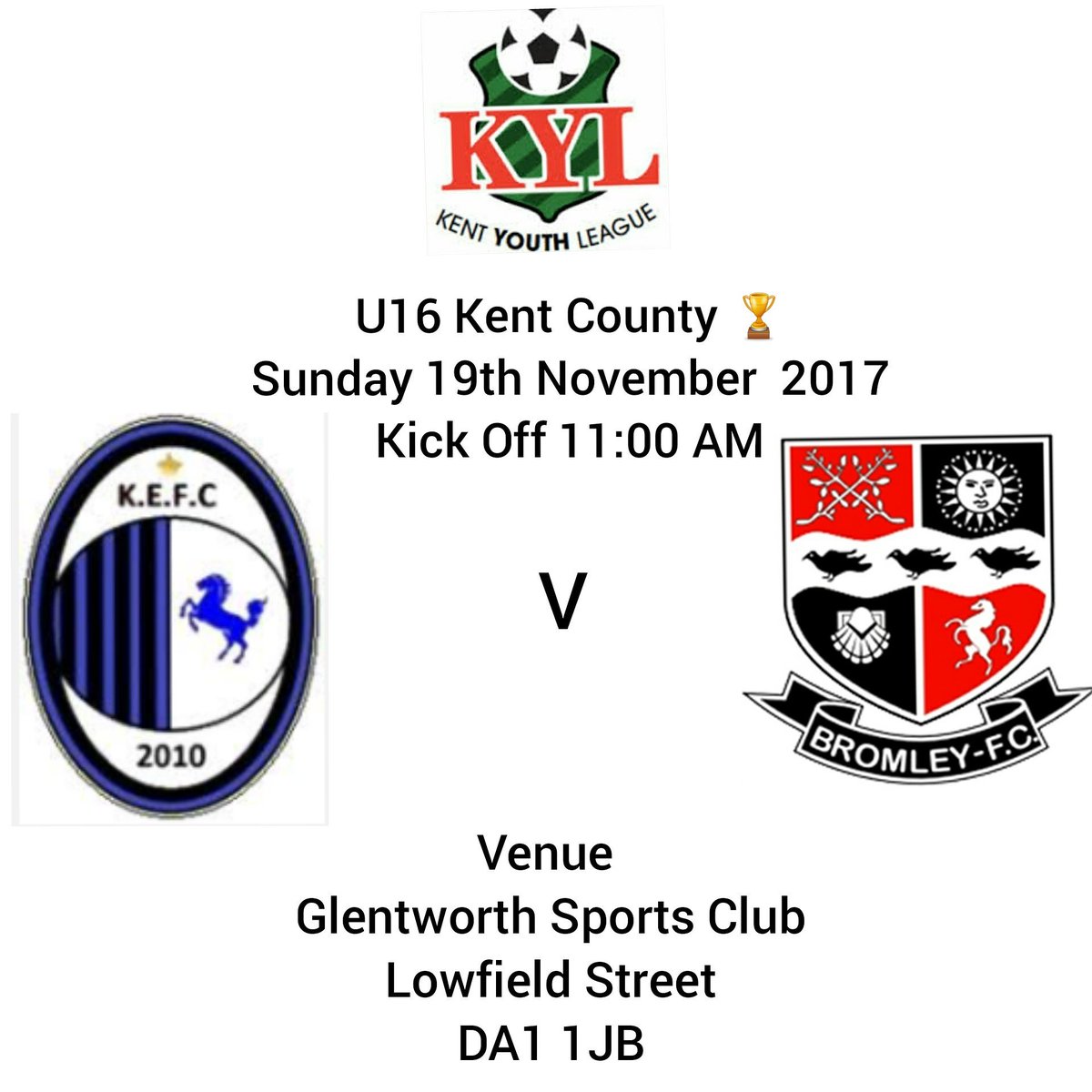 BromleyFCU16's tweet photo. 🏆The Kent County Cup 🏆
2nd Round For The KYL Team
#WearingTheBadgeWithPride
#BromleyFCU16
#KentYouthLeague
#WeAreBromley
#WinningIsEverything https://t.co/NgP9T0FEuT