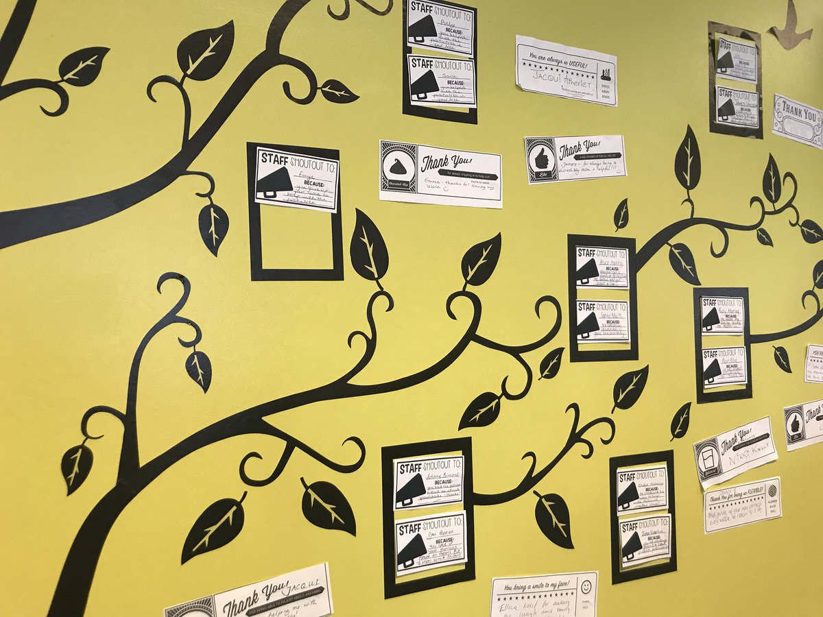 Loving our <a href="/HauteVallee/">Haute Vallée School</a> Staff Shout Out display! #HVHealthyHabits