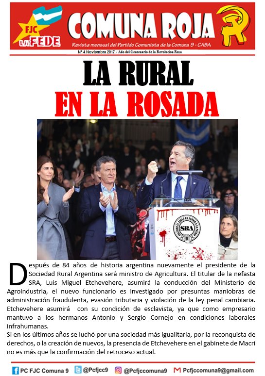 pcfjcC9's tweet photo. Ya podes encontrar el nuevo numero de Comuna Roja, la revista mensual del Partido Comunista de la Comuna 9!
https://t.co/tHEEPxf1JA https://t.co/jIkkR3xfTW