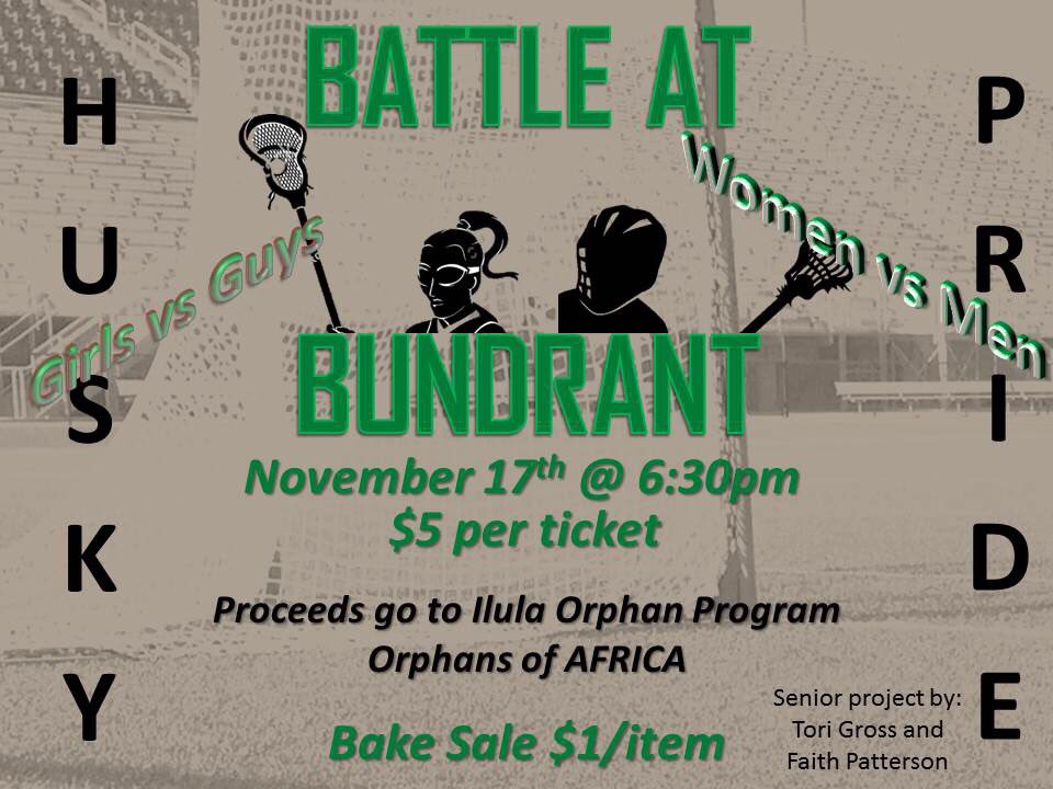 NHSLax's tweet photo. TONIGHT!!  6:30 Come out to Bundrant Stadium, girls vs boys HS lacrosse charity game. $5 admission and $1 bake sale. #huskypride #laxpride #givingback https://t.co/xojh0aoEnE