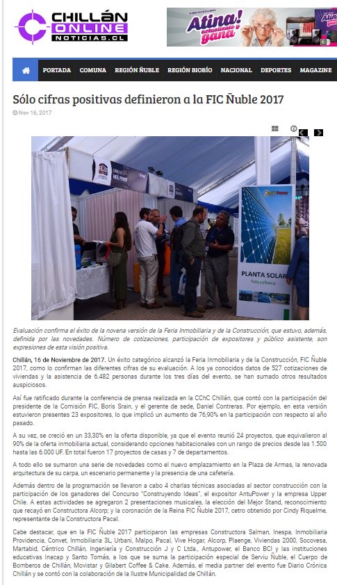 FicNuble's tweet photo. Los medios locales destacan los positivos resultados de la FIC Ñuble 2017: 
https://t.co/vtFF7JhTVp https://t.co/5kgh5qoynU