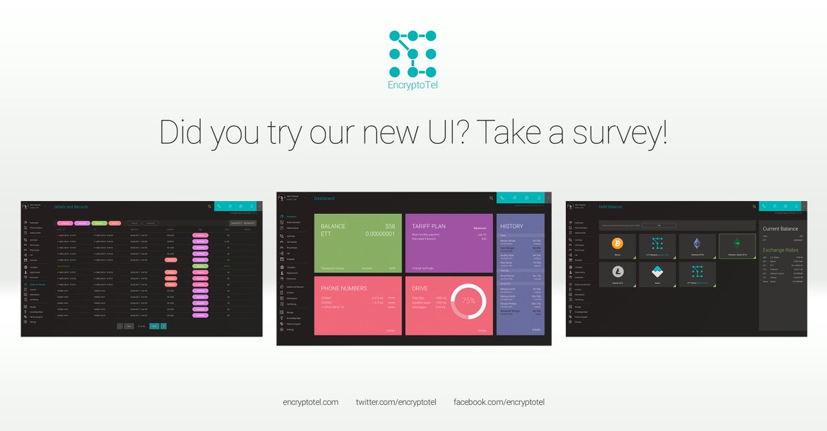 Did you try our new UI? Take a survey!
medium.com/@encryptotel/d…

#EncryptoTel #PBX #WavesPlatform #Ethereum #Bitcoin #Blockchain