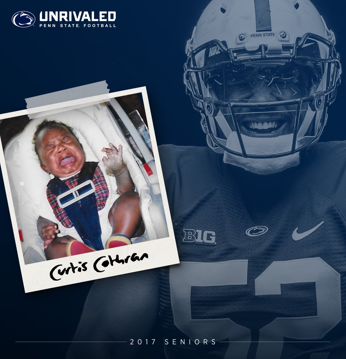 PennStateFball's tweet photo. Tomorrow we say "Thank You" to @RaaShad_TTG, @Tyler_Davis94, @curtiscothran52, @BigBabyMahon &amp; all of our seniors during #NEBvsPSU pregame.  🔵⚪️

#WeAre https://t.co/7LOwWuWG6s