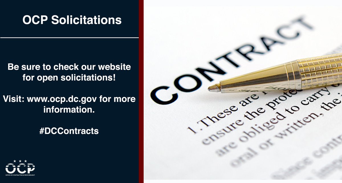 DCOCP's tweet photo. Don't forget to check out the open solicitations on our website. Visit: https://t.co/CCDGcUeBM2 for more info #WorkWithOCP https://t.co/cPn5OBxApQ