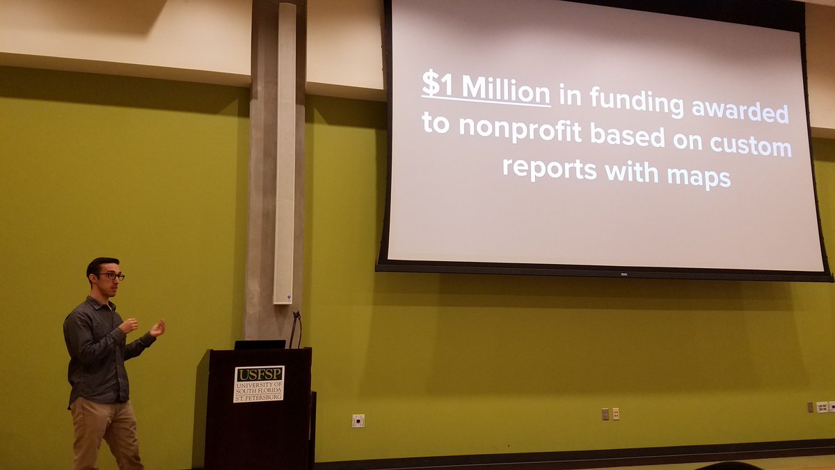 Element84's tweet photo. .@danjford speaking about a formula for creating custom reports with #maps at @CommunityIC #CICSummit https://t.co/T25yTKUQ5B