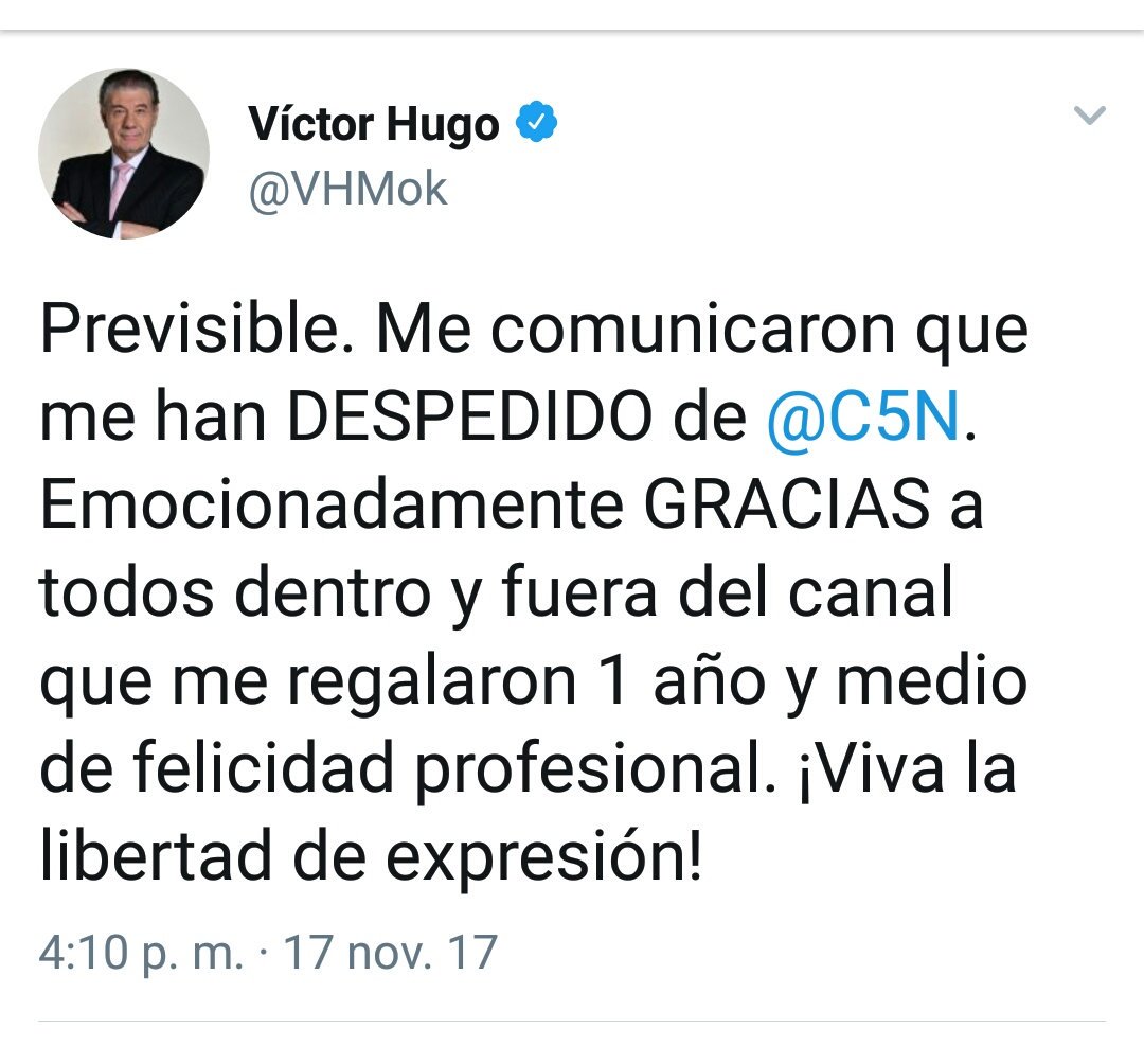 cbritezmisiones's tweet photo. Despidieron a Víctor Hugo de C5N 
Basta de censura
Basta de censur
Basta de censu
Basta de cens
Basta de cen
Basta de ce
Basta de c
Basta de
Basta d
Basta
Bast
Bas
Ba
B https://t.co/zXuJC3aOVi