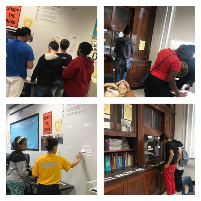 BBICoachA's tweet photo. @ShawneeAcademy @freshmanshawnee Students worked in groups to identify various forms of figurative language! #TapeUpGame #InterationInTheClassroom #MrAlexander https://t.co/pRKMczkjUO