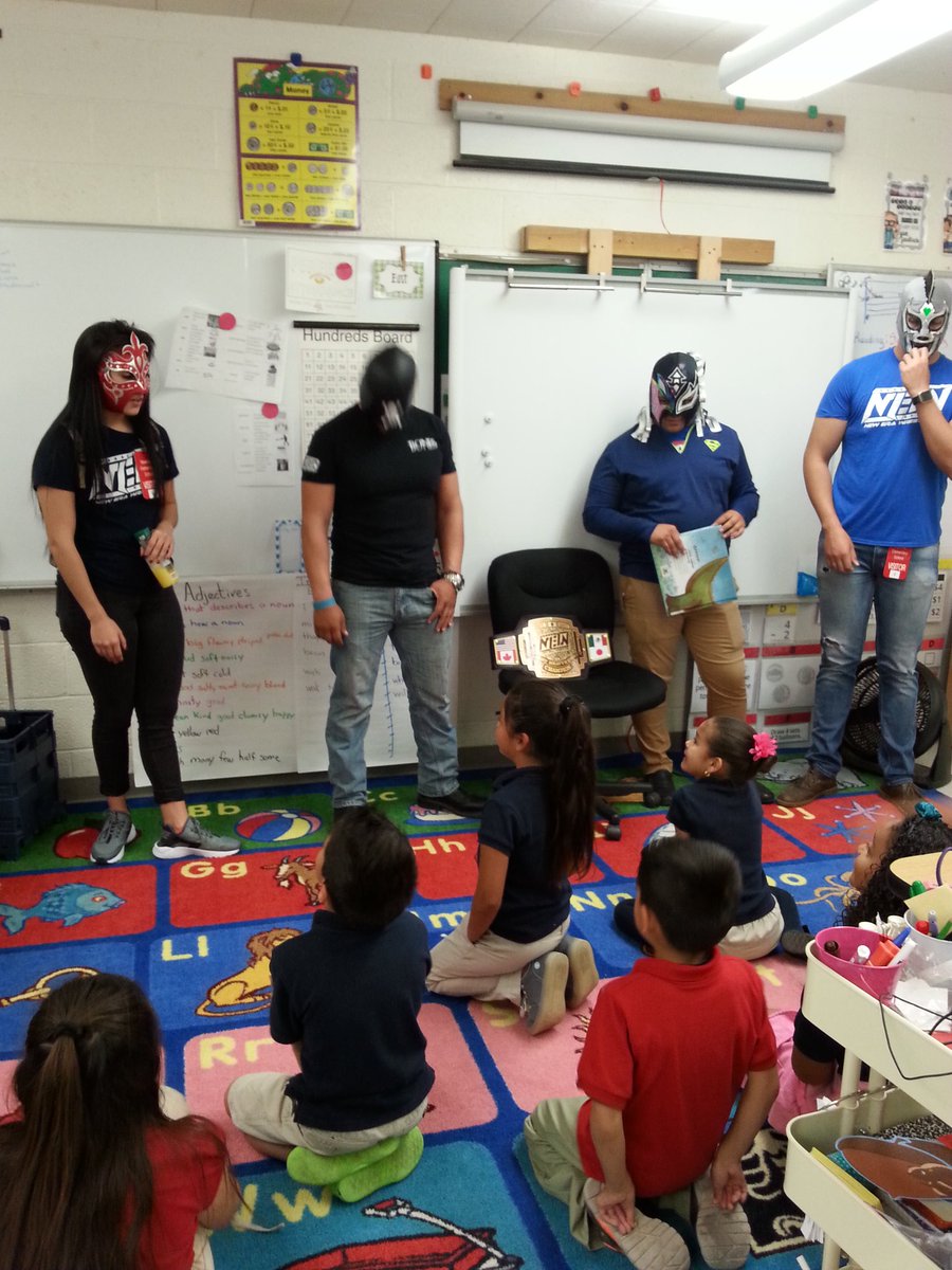 CGomezW's tweet photo. Big thanks to the Luchadores who came to read to our students at Newman. #iamepisd @ChampionCowboys @neweradivadelilah https://t.co/86ObeeuNfy
