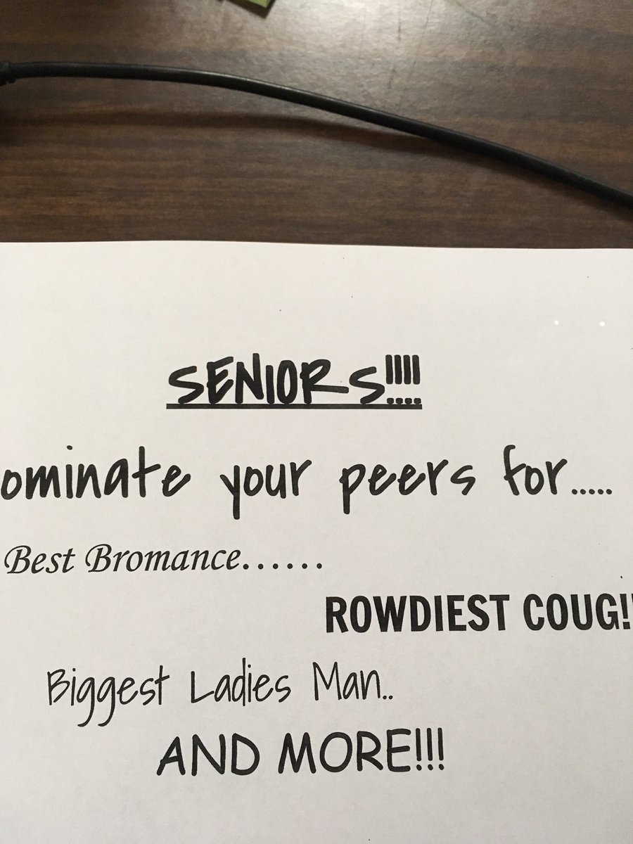 McCullaOHS's tweet photo. Seniors start thinking who is Most Likely To.... nominations open Monday and go through Nov 27th. @OaktonAthletics @OHSLSHIP @OaktonHS https://t.co/c41Iw0bjZR