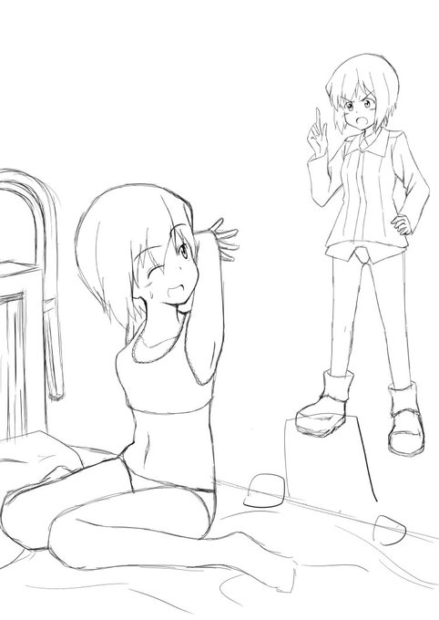 お題箱の昔のエーリカと今のエーリカを使わせて頂き練習ー
いろいろ矯正しつつ練習ー 