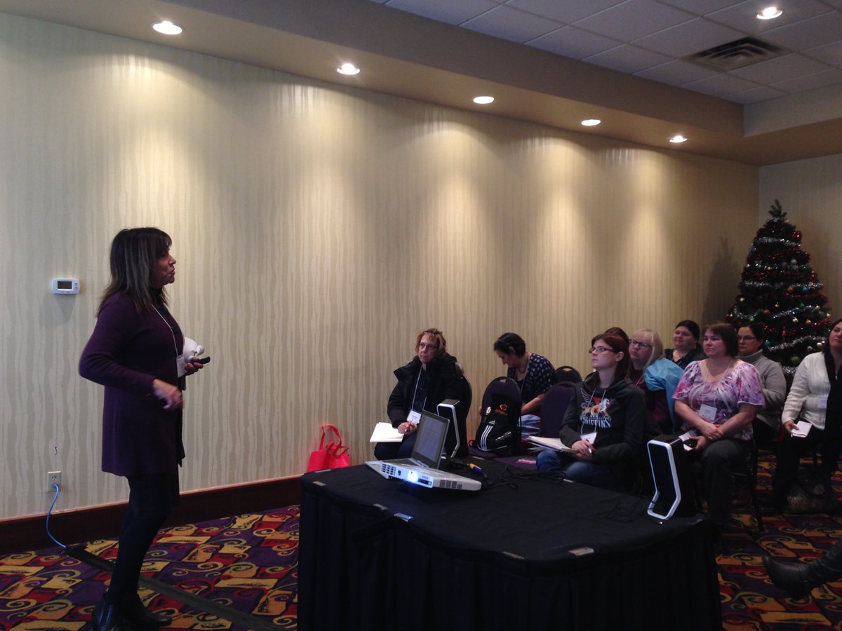 Indspire's tweet photo. Indspire Vice President of Education, Brenda Green, talking about Indigenous education and reconciliation. @ATA_FNMIEC #SoaringwithKnowledge Annual Conference https://t.co/waUjwMFJn7