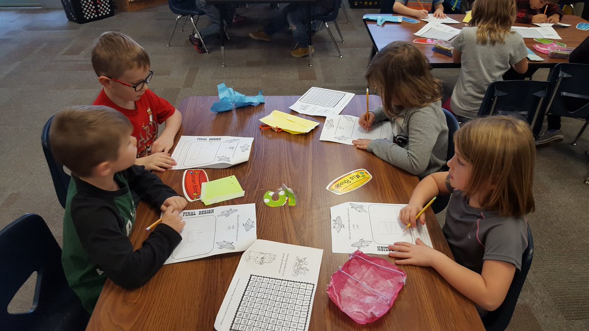 14cfraley's tweet photo. Check out these Hershey Elem. kindergarten students participating in a STEM activity. They are in the redesign phase of creating a parfleche to hold kernels of corn! #tscstem #tscschools https://t.co/xsvm2RJlCy