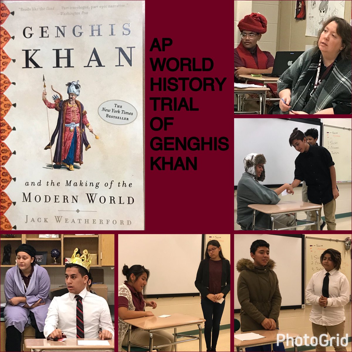 GENGHIS KHAN on trial during Ms. MCCormack’s AP world history class. #MortonPride