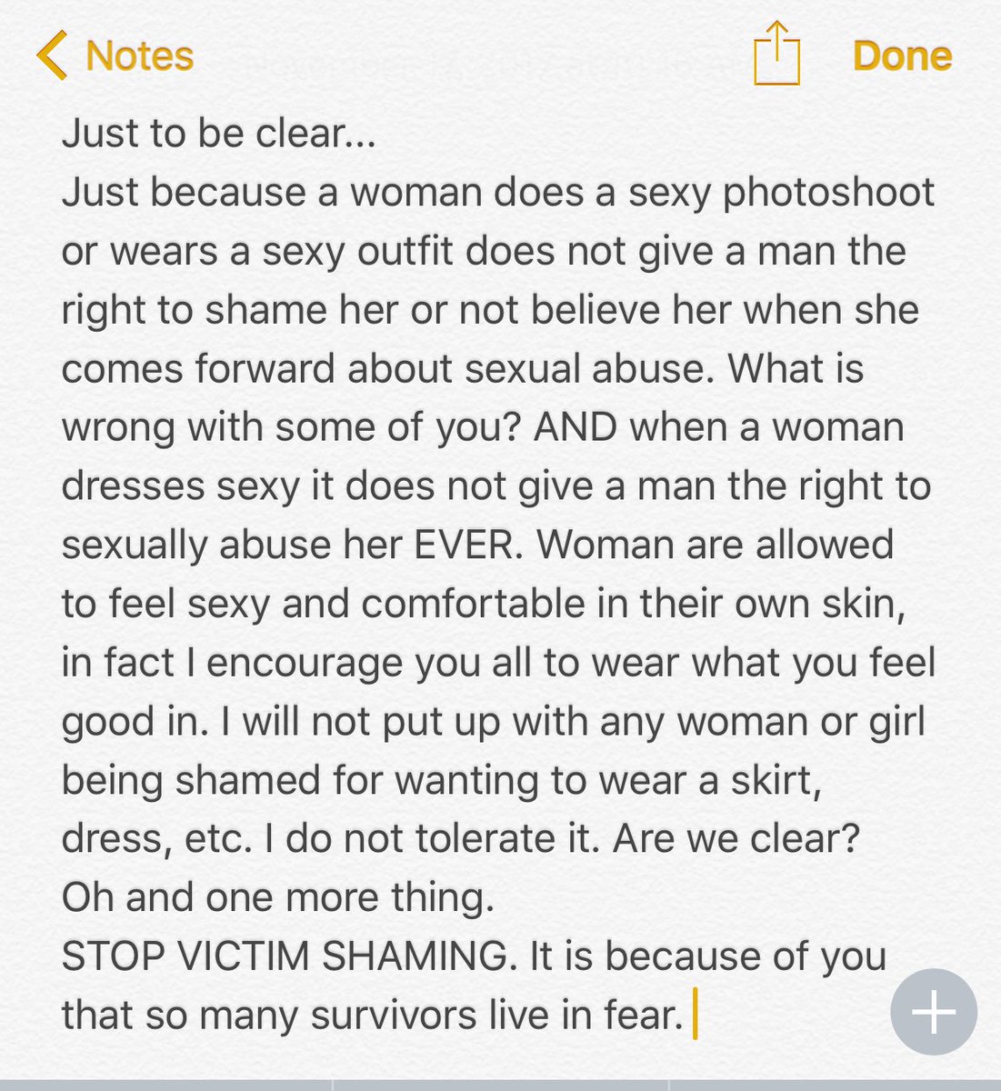 We are all in this together. If we are going to create change I need all your help.