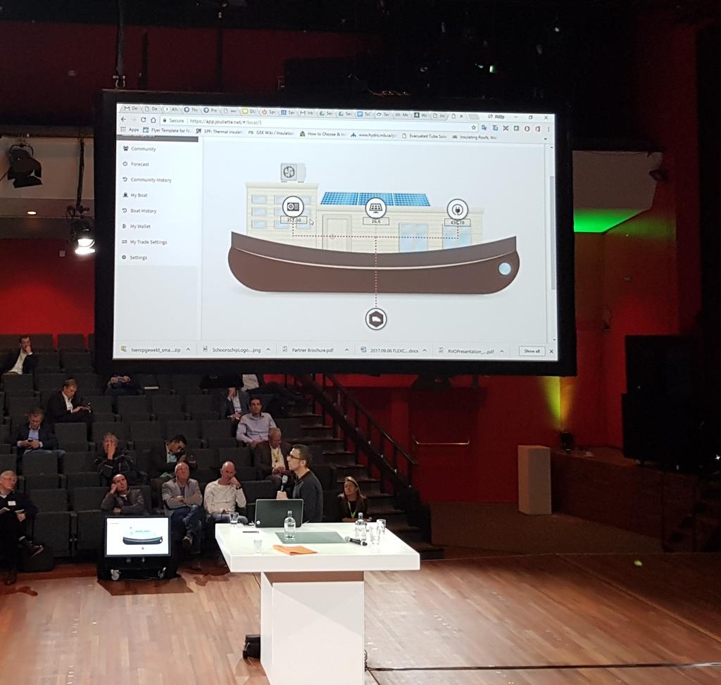 Jouliette: blockchain technologie voor energie-transacties. Prachtig idee, nog mooiere uitwerking! #EHO2017 #Alliander #Spectral #Ceuvel #Greenchoice