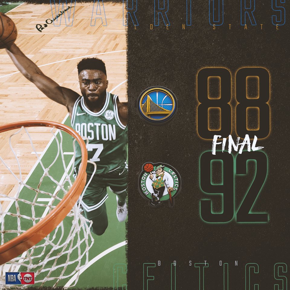 EspiriTruth's tweet photo. @warriors 88 (11-4) @celtics 92 (14-2)
Both embodying togetherness/depth/2 great tactician coaches @SteveKerr @BCCoachStevens #2018NBAFinals like battle @NBA @tdgarden #GSWvsBOS #GSWvBOS #GSWatBOS #WarriorsvsCeltics #WarriorsCeltics #NBA #Boston #Celtics #Banner18 #Banner18in2018 https://t.co/lsJPaXObSc
