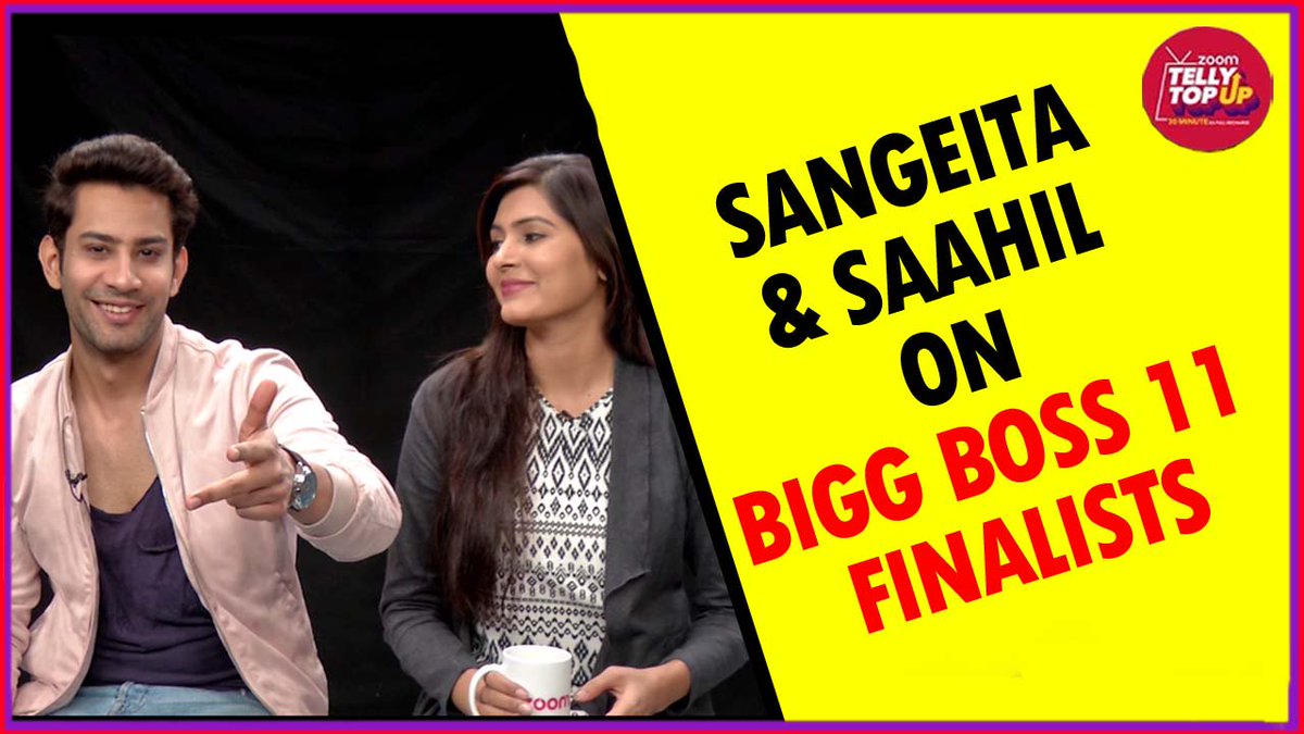 TellyTalkIndia's tweet photo. #SangeitaChauhaan &amp; #SaahilUppal talk on their favourite #BiggBoss11 contestants, their top 3 finalists &amp; more! #BB11.

▶️https://t.co/KnjAjDwgI6 https://t.co/AWVvpKFvjS