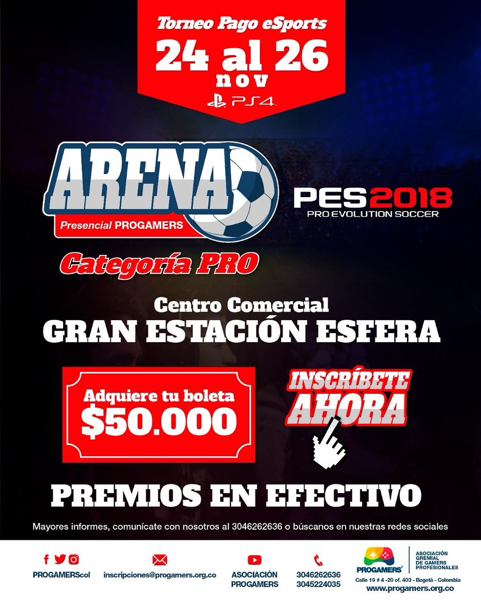 PROGAMERS_COL's tweet image. PREMIO EN EFECTIVO $ 3´500.000
1.Realizar el pago en cualquier banco COLPATRIA o vía BALOTO a la cuenta corriente No. 4801020815 del banco COLPATRIA.
2.Diligencia el formulario que se encuentra en el siguiente link goo.gl/hB7Mbo
