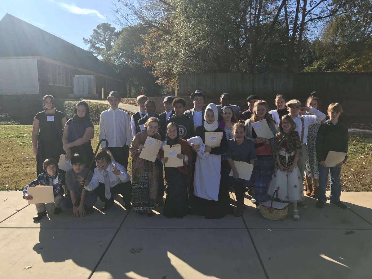 MCESTigers's tweet photo. A big welcome to America’s newest immigrants! Our sixth graders have spent many weeks of learning and hard work to prepare for Ellis Island! #MCSSBeBold @MadCoSchools https://t.co/JcLcgtQMu8