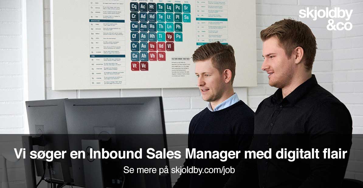SkjoldbyCo's tweet photo. Vi søger en ny kollega. En som er dygtig til at screene indkommende kundehenvendelser, afdække behov, lave oplæg og tilbud på digital marketing. En Inbound Sales Manager. Se mere her: https://t.co/q9w2Sk4jJM
 #jobdk #digidk https://t.co/TScvUFYUvl