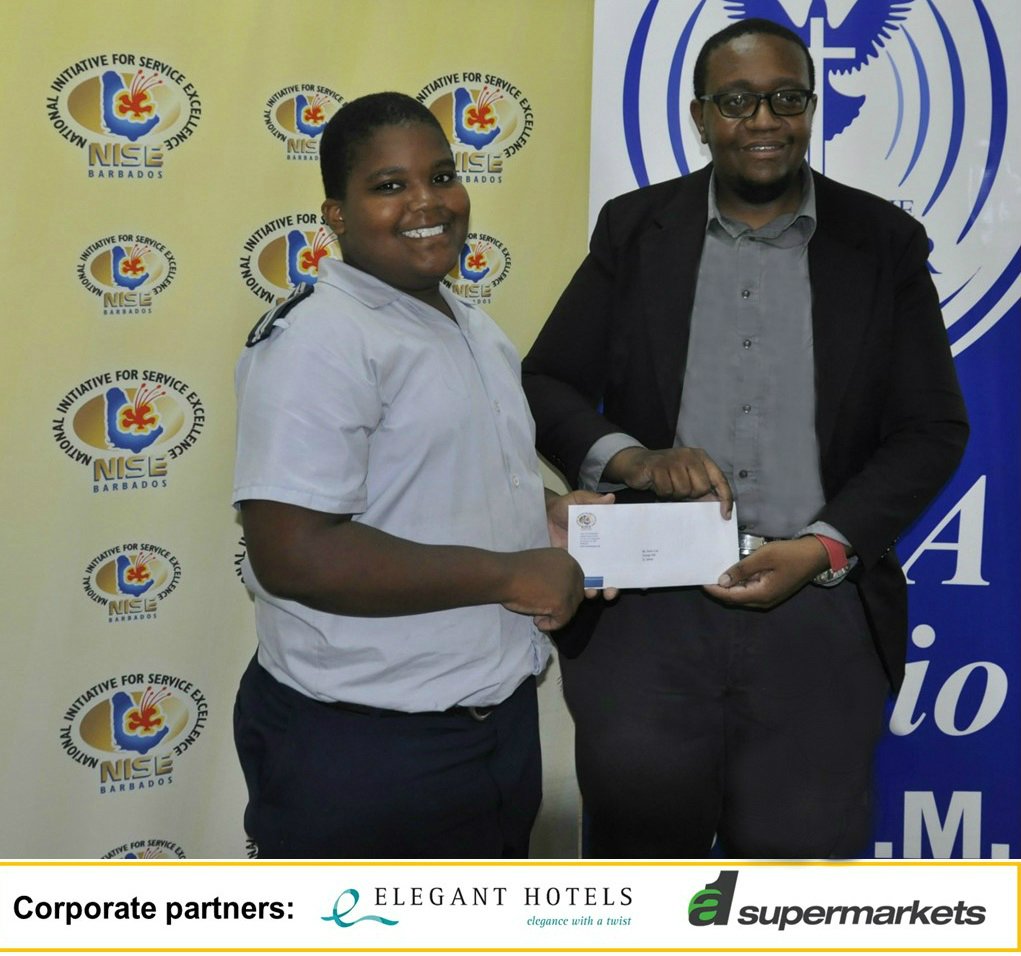 Congratulations to Dario Cox, our second NISE Salutes You Youth Ambassador for 2017! We also want to thank our corporate partners for this year <a href="/ElegantHotels/">Elegant Hotels Group</a>  and Aone Supermarkets #Barbados #Caribbean