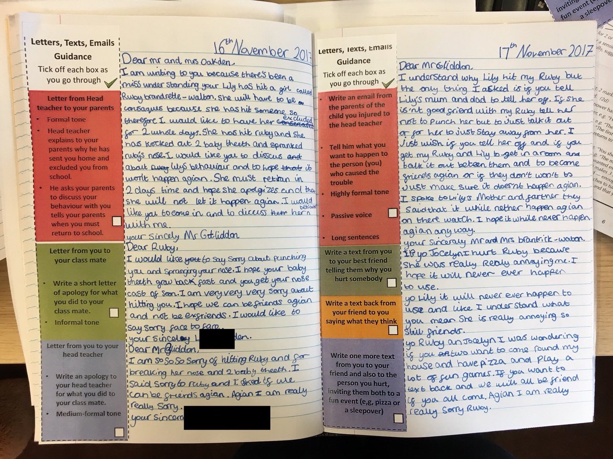 Emmsibo's tweet photo. @nataliefelton7 @Team_English1 @NQTUK @TeachPrimary I have used them today with Y6 to help structure shifts in formality. They had to write letters, texts and emails similar to in Wonder. I was pleased as avoided confusion in managing different narrative perspectives. https://t.co/65udr0q718