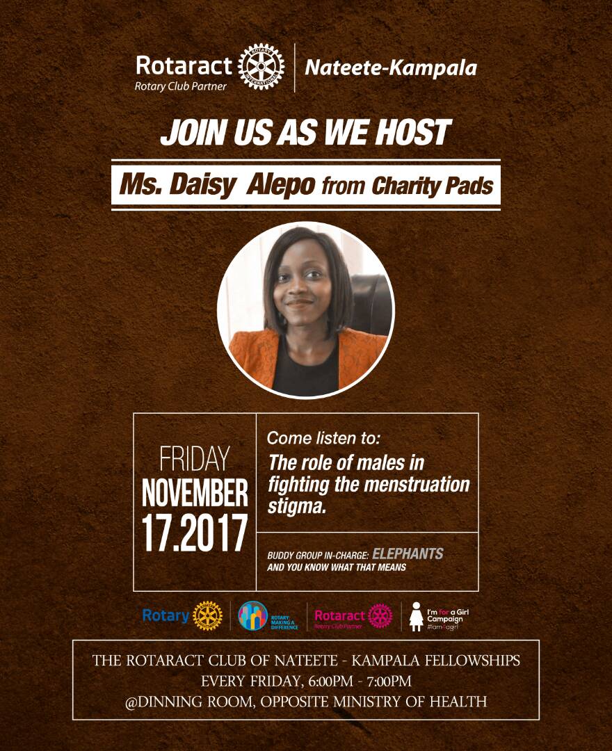 rotaractnateete's tweet photo. Fellowship has started today.  Men and menstrual health @DaisyAlegra https://t.co/ebyngbZh3p