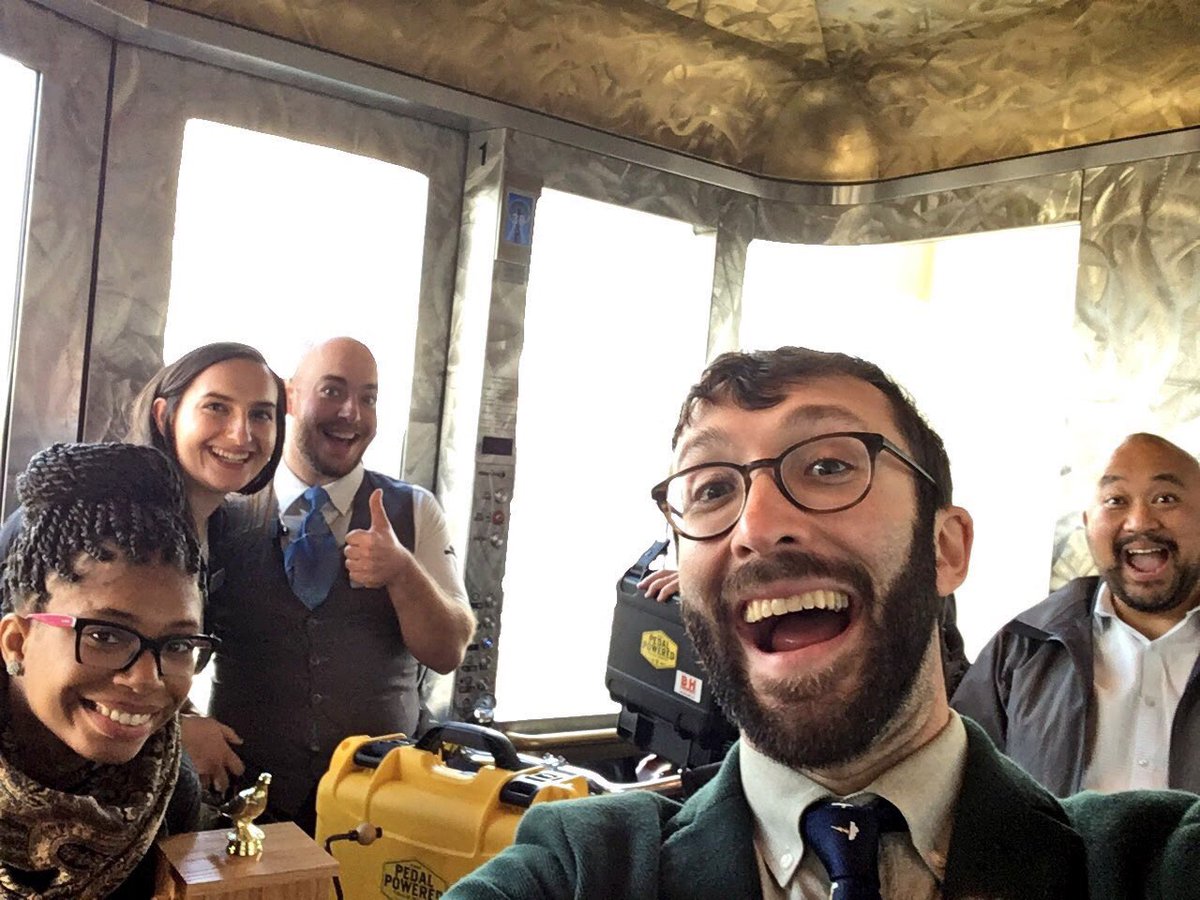 boazf's tweet photo. One year ago we crammed the @PedalTalkShow into an elevator and rode it up to the top of the @space_needle! https://t.co/XGPDIpqnSR https://t.co/oka75M2o4W