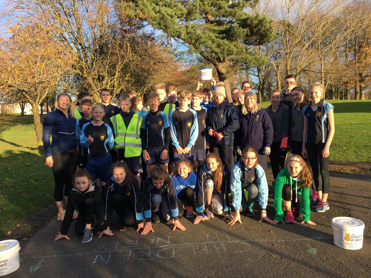 BangorPrincipal's tweet photo. 414 relay miles ran for Children in Need @Bangor_Academy. #CIN2017 #BBCCiN loads of money raised. Over £500 and still counting. https://t.co/rjW6HGLUx4